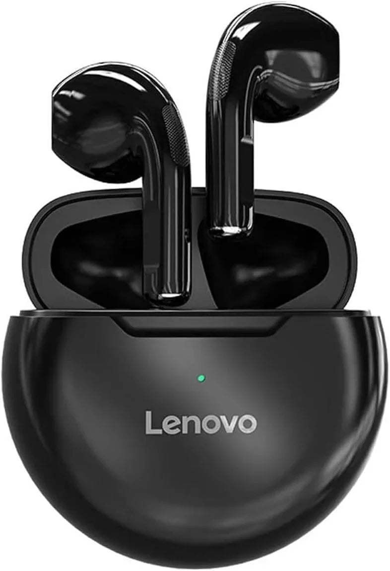 Lenovo LivePods HT38 TWS Wireless Bluetooth Headphones, Mini Headphones, 9D Stereo Touch Control, with Microphone, 30 Hours Playtime - Black