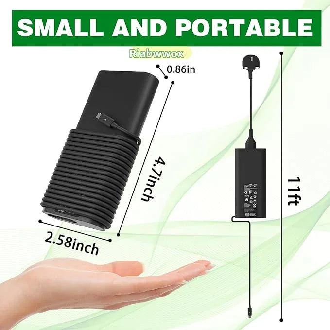 130W USB C Laptop Charger Compatible With Dell XPS 15 9500 9510 9520 9530 9575 2in1,XPS 17 9700 9710 9720 9730,Precision 5560 5570 5530 5550 5750 5760 5770 3560,Latitude,Type C Power Adapter