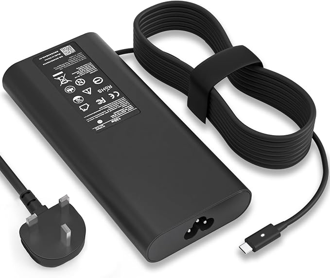 130W USB C Laptop Charger Compatible With Dell XPS 15 9500 9510 9520 9530 9575 2in1,XPS 17 9700 9710 9720 9730,Precision 5560 5570 5530 5550 5750 5760 5770 3560,Latitude,Type C Power Adapter