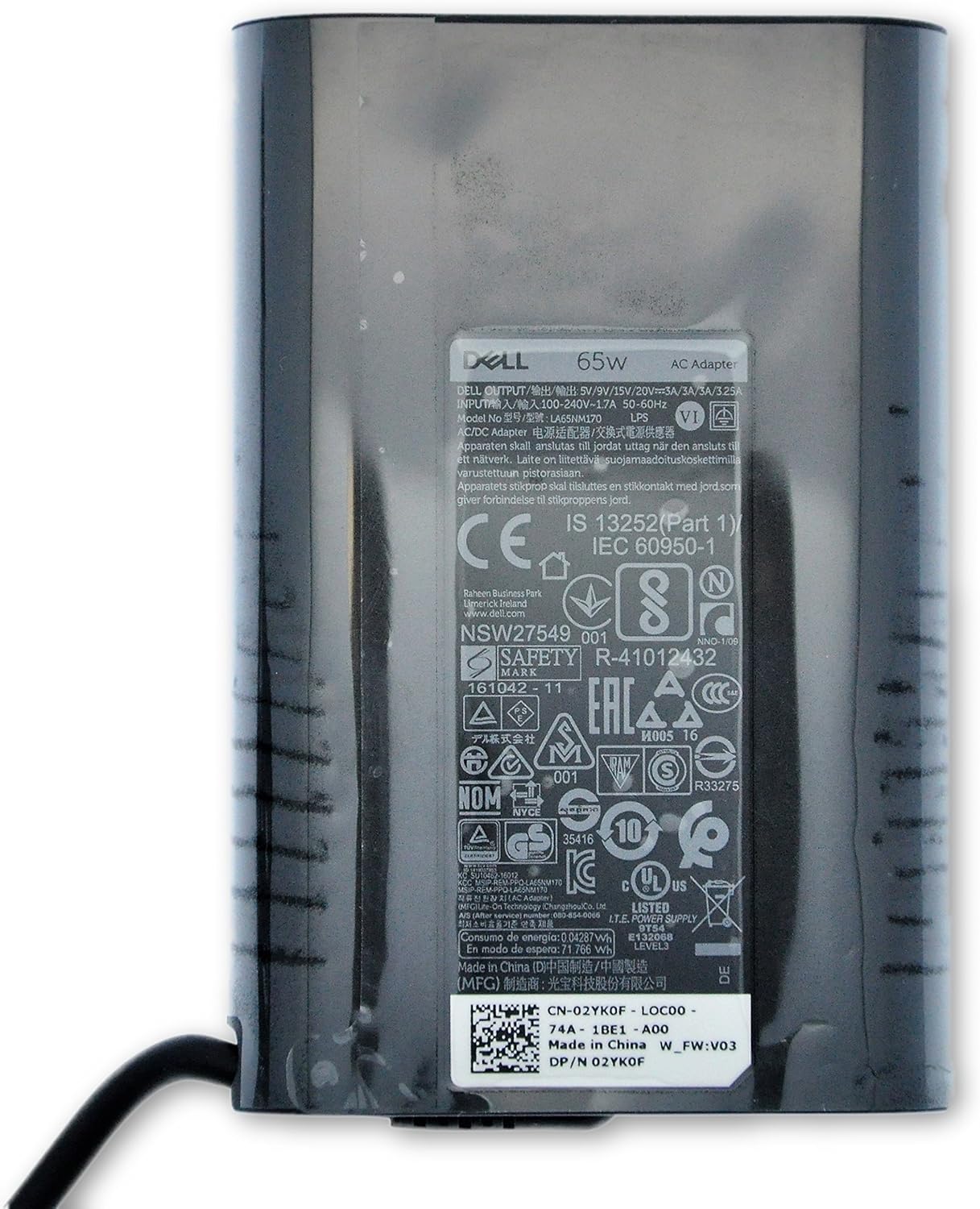 Dell Latitude 3400, 3500, 7200 2-In-1, 7300, 7400, 7400 2-In-1 65w USB-C Power Adapter Charger UK