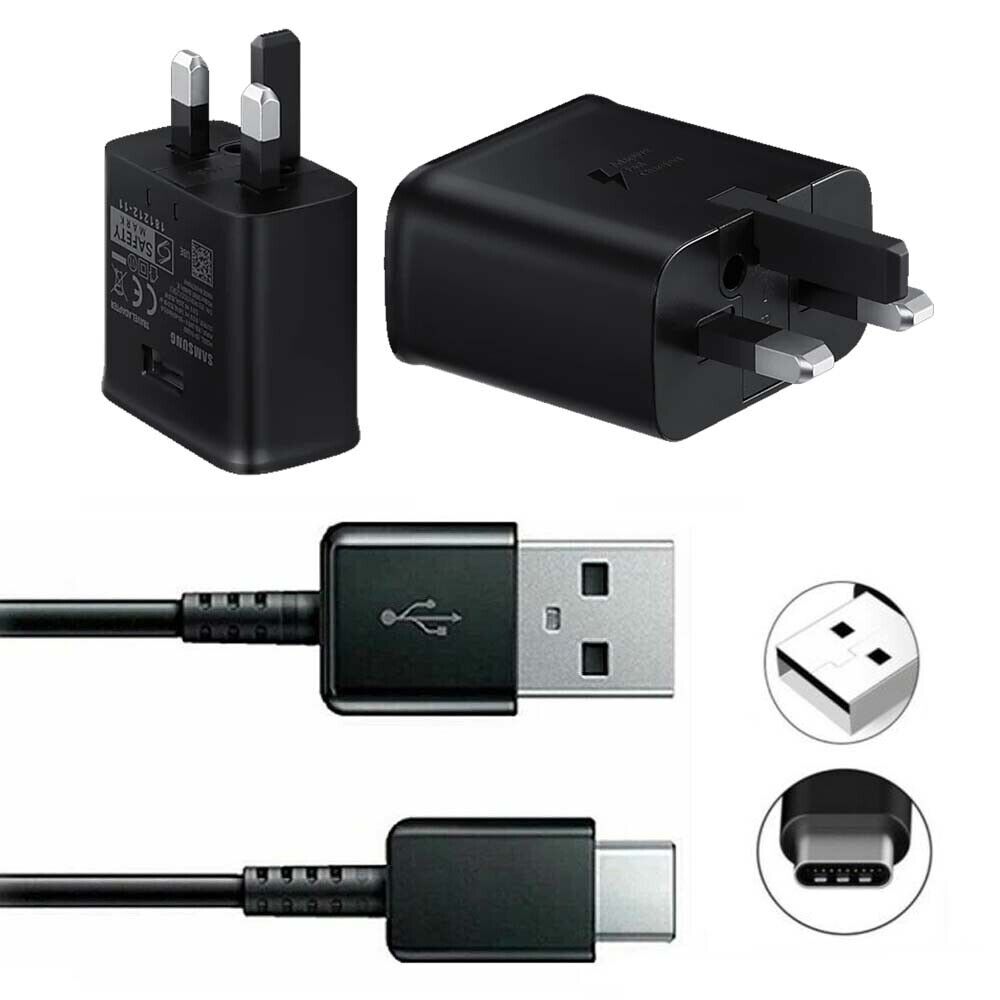 Official Samsung 15W Type-C Fast Charger (Please Select: Power Adapter ,with USB to USB C Cable, Cable Only)