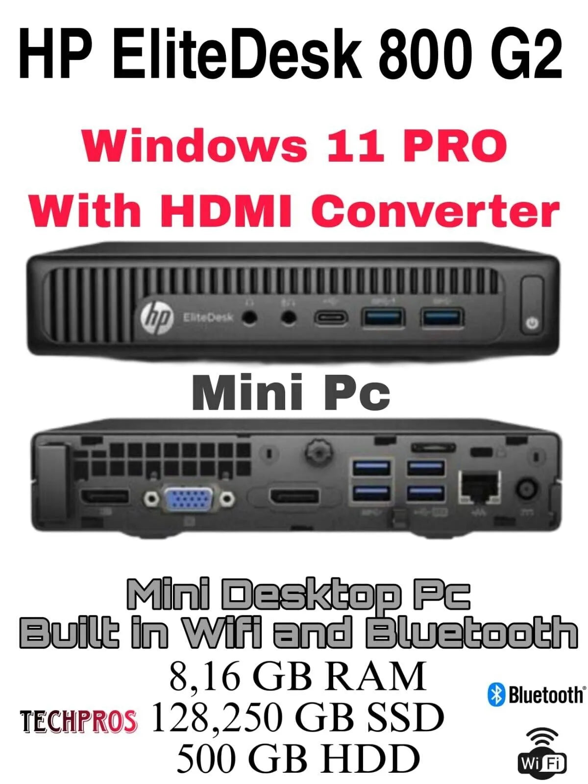 HP EliteDesk 800 G2 G1 i5 6th Gen 32GB 1TB SSD Win 11 Pro HDMI Output Fast Desktop PC Wifi