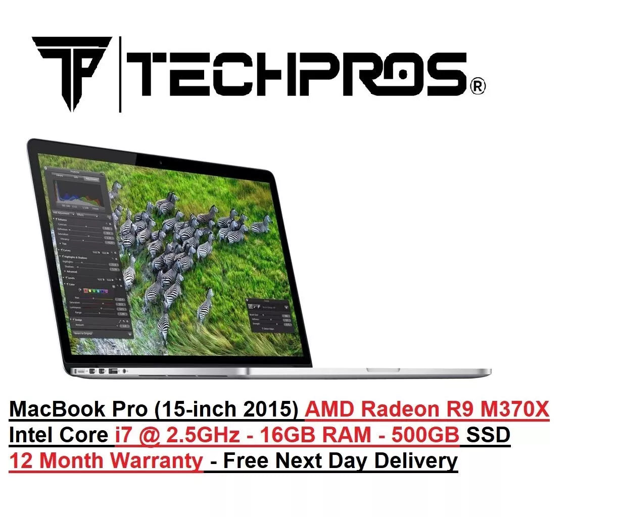 MacBook Pro 2015 15-Inch Retina Core i7-4870HQ @ 2.5GHz 16GB RAM 500GB SSD UK
