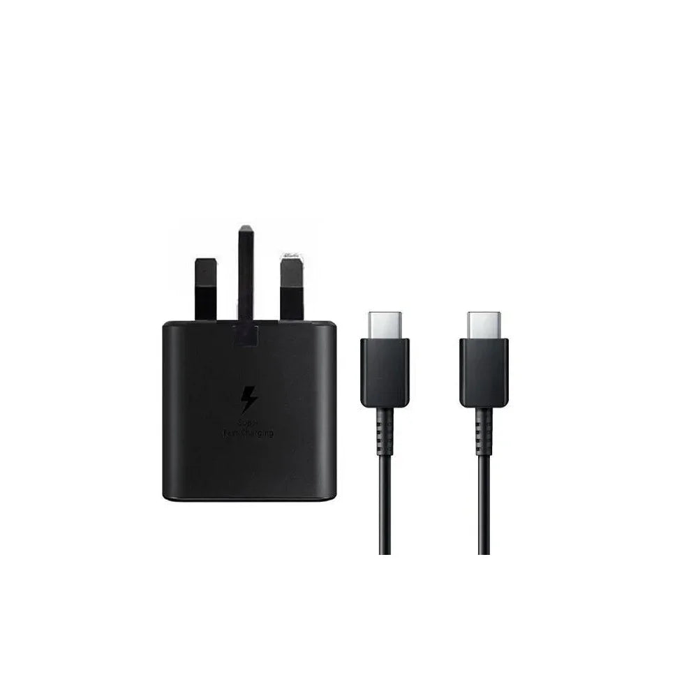 Geniune Samsung Super Fast Charger 25W Plug with USB-C Cable 1m - TechPros® samsung accessories, samsung adapter, samsung charger Geniune Samsung Super Fast Charger 25W Plug with USB-C Cable 1m - Black / SAMSUNG 25W Super Fast Power Adapter samsung charger
