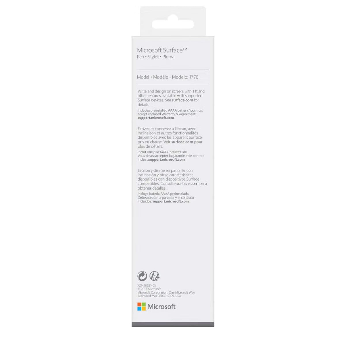 Genuine Microsoft Surface Pen Platinum Model 1776 (EYU-00009)