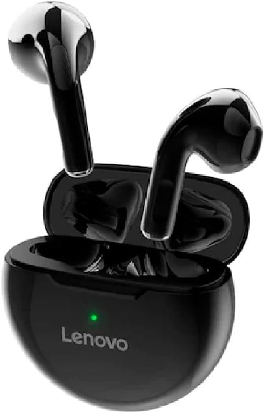 Lenovo LivePods HT38 TWS Wireless Bluetooth Headphones, Mini Headphones, 9D Stereo Touch Control, with Microphone, 30 Hours Playtime - Black