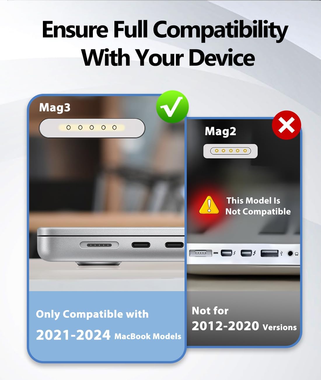 140W C to Magnetic 3 Charger, Compatible with MacBook Air 13, 15 Inch/Mac Book Pro 14, 16 Inch, M1/M2/M3/M4 from 2021/2022/2023/2024/2025 Models, 6.6FT【Original Quality】