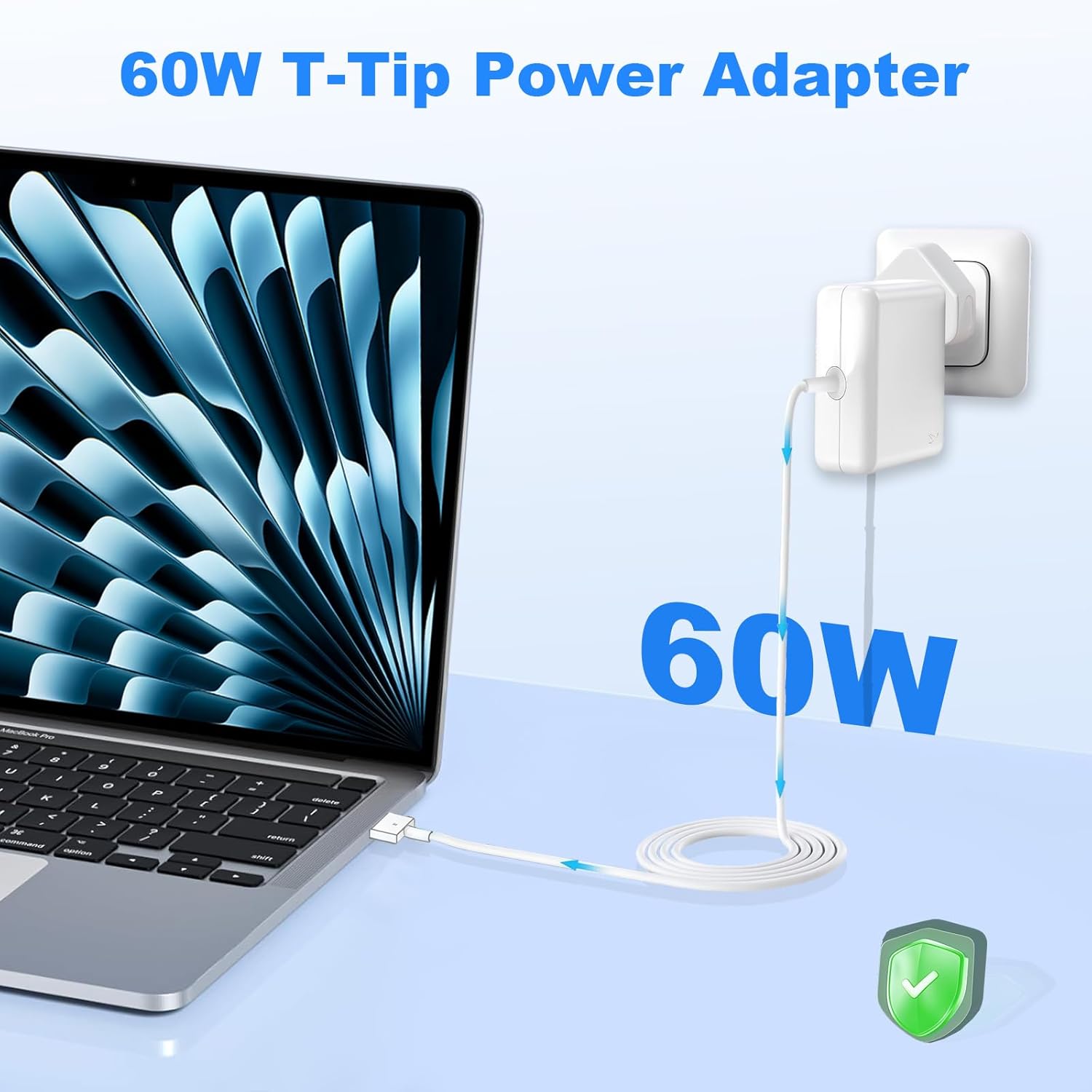 COOYA 60W T-Tip Fast Charger for MacBook Pro & MacBook Air 11”/13” (2012-2018)