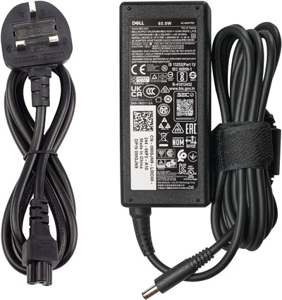 Genuine Dell 65W 19.5V 3.34A AC Adapter Slim Black 4.5mm x 3.0mm - Adapter Charger + Cord - For Dell Laptops - Refurbished