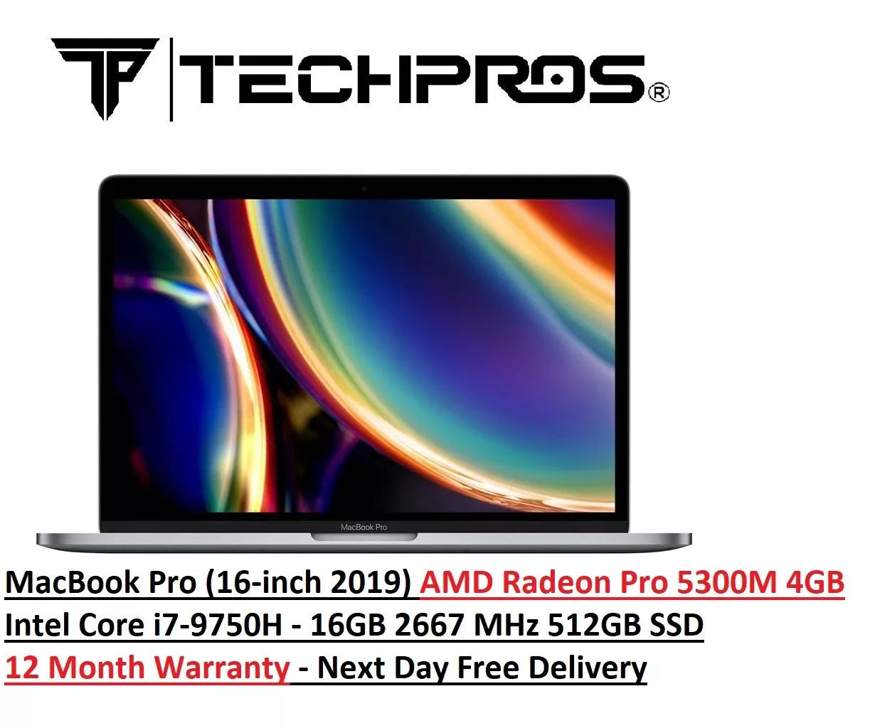 MacBook Pro (16-inch 2019) Core i7 @ 2.6GHz 6-Core 16GB 512GB SSD AMD Radeon Pro